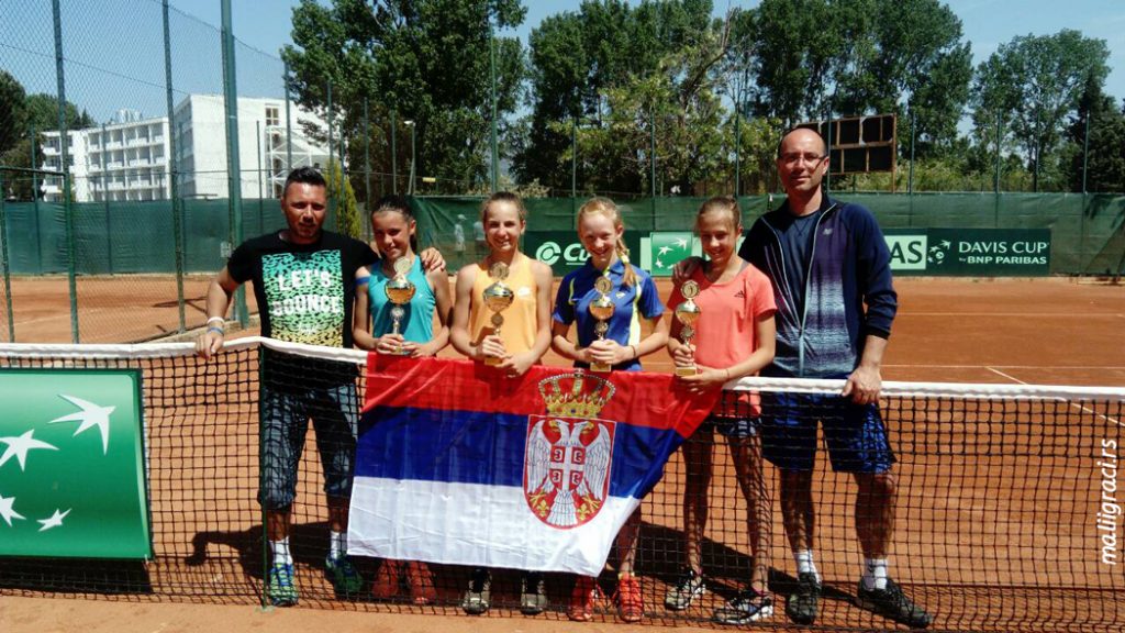 Dunja Marić, Jovana Grujić, Milica Popovski, Klara Vaja, Miloš Stevanović, Nebojša Popovski, Bellevue Cup 2018 U12 Ulcinj Crna Gora, TK Bellevue Ulcinj, Tennis Europe Junior Tour