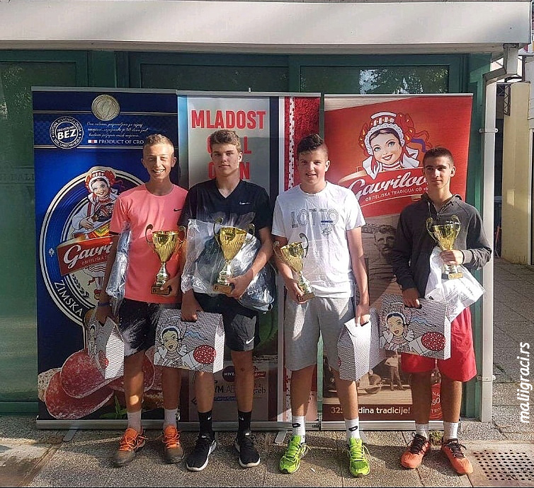 Luka Jovanović, Noa Vukadin, Mili Poljičak, Svetlin Keremedchiev, Mladost Grill Open 2018 U14, Tennis Europe Junior Tour, Zagreb, Hrvatska, Croatia, HATK Mladost Zagreb