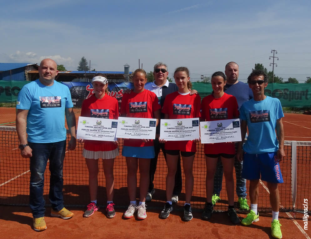 Milica Martinović, Anja Stanković, Milica Popovski, Milica Stošović, Timočka krajina OPEN 2019, turnir za dečake i devojčice do 14 godina, TK Magnet Knjaževac, TK As Timok Zaječar, Hotel Stara Planina