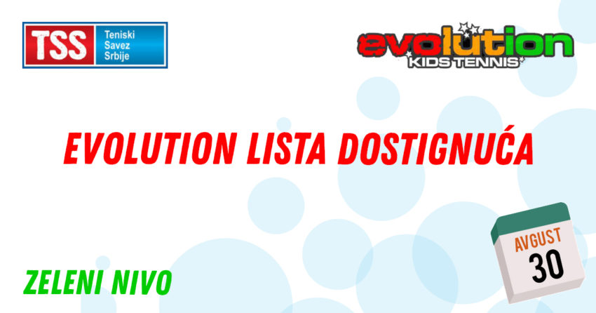 Evolution листа достигнућа за 30.8.2020. (зелени ниво)