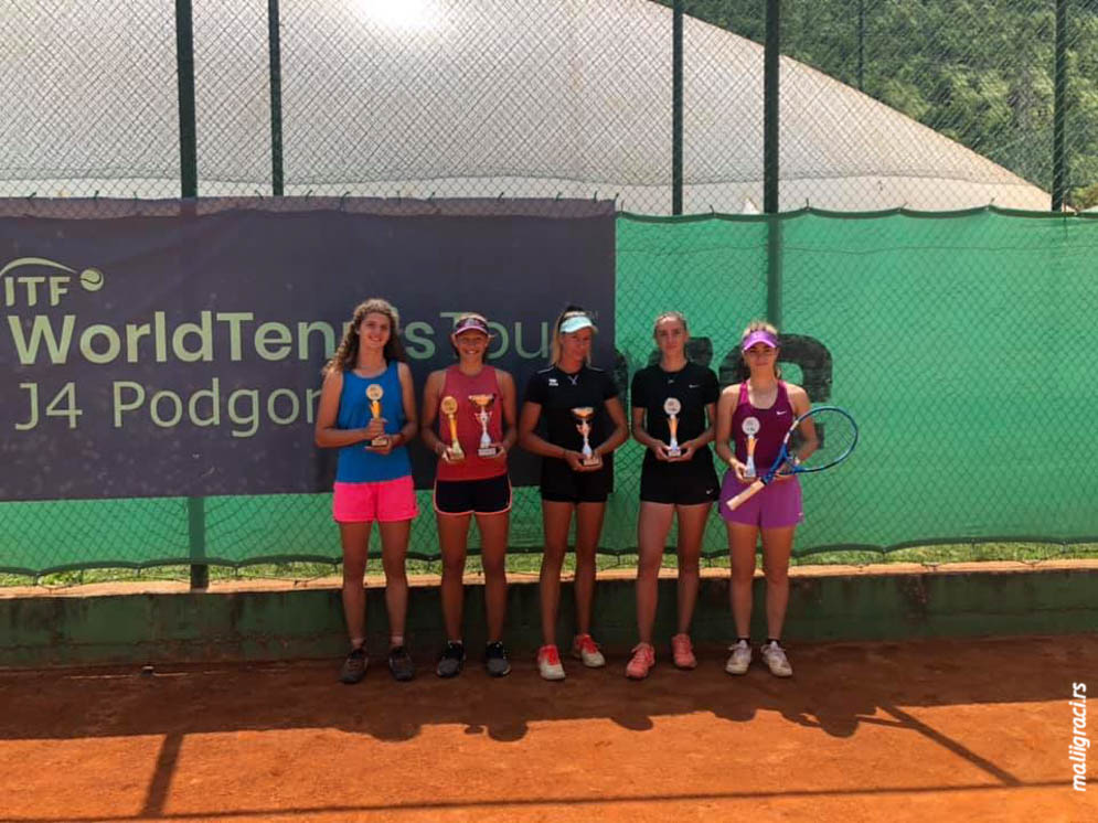 Mia Ristić, Andrea Obradović, Divna Ratković, Suana Tucaković, Leticija Taroko, ITF J4 PODGORICA OPEN 2021, TK Eminent Podgorica Crna Gora