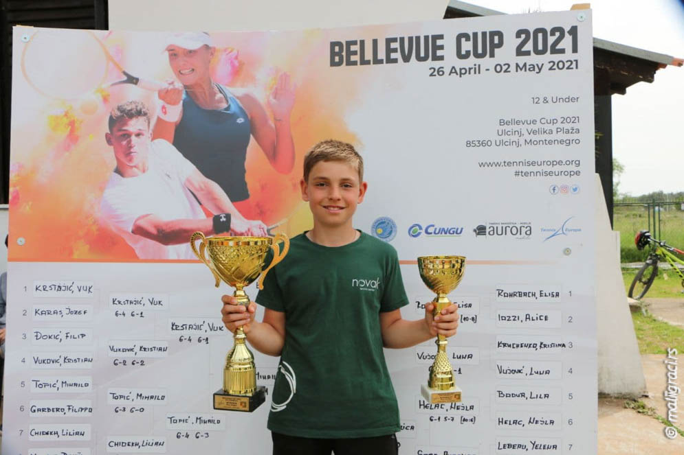 Mihailo Topić, Bellevue Cup 2021 U12 Ulcinj Crna Gora, Teniski klub Bellevue Ulcinj, Tennis Europe Junior Tour