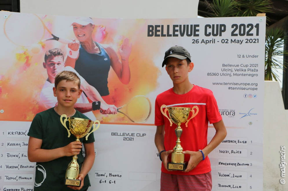 Mihailo Topić, Vuk Krstajić, Bellevue Cup 2021 U12 Ulcinj Crna Gora, Teniski klub Bellevue Ulcinj, Tennis Europe Junior Tour