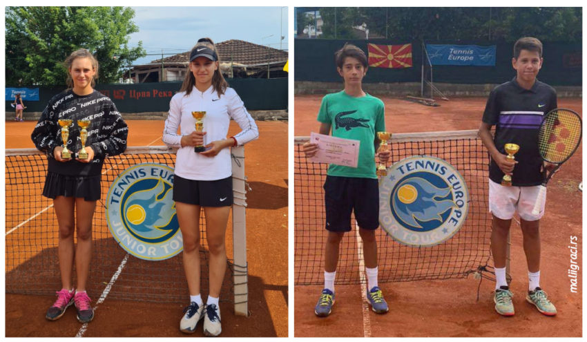 Стела Џимовић, Огњен Милић и Елена Милутиновић у завршници ETA U16 Crna Reka Open 2021 у Кавадарцима