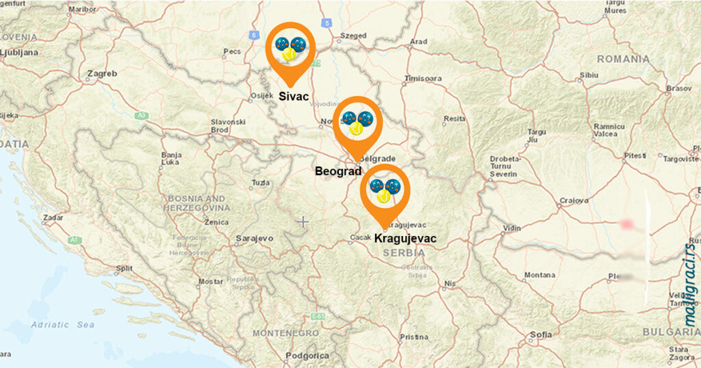 Sajt o dečjem tenisu Mali igrači, Beograd, Kragujevac, Sivac