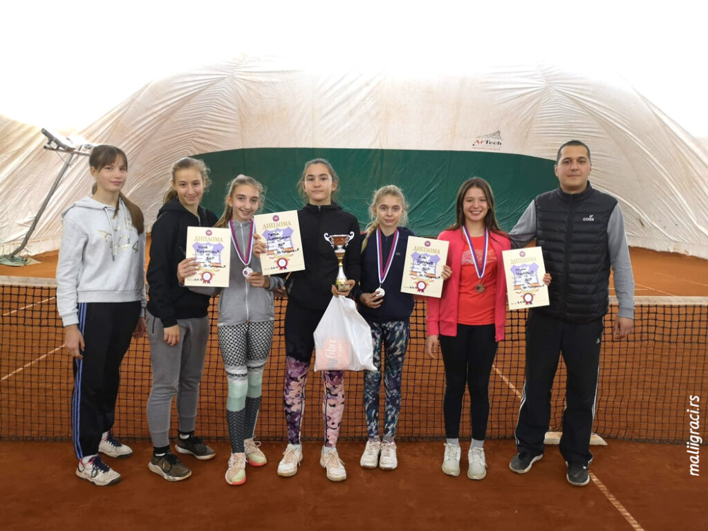 Petra Dobrodolac, Nina Branković, Ana Jurišić, Mina Marković, Milica Jevtović, Đorđe Nešković, SERBIAN GRAND PRIX za devojčice do 14 godina, Teniska akademija Tipsarević Beograd, Švajcarac