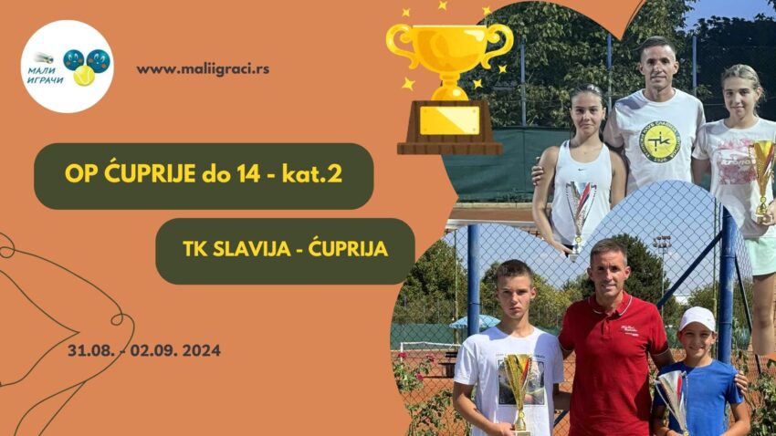 Dušan i Dunja najbolji na OP Ćuprije (kat.2) – dečaci i devojčice do 14g. – TK Slavija, Ćuprija, 31.08.24.