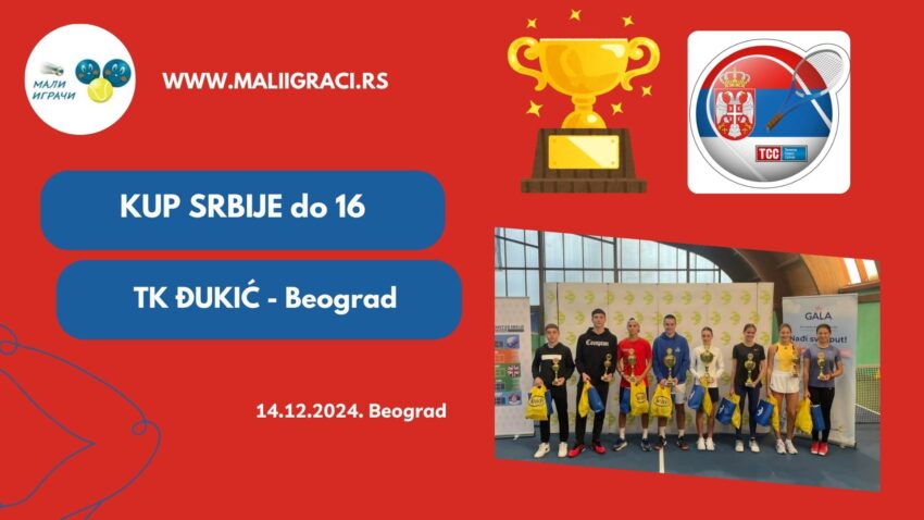 Ena i Luka najbolji na Kupu Srbije do 16 g. – juniorke i juniori – 14.12.24. – TK Đukić, Beograd