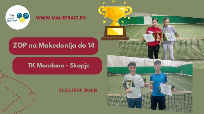 Ivan i Dea najdobri na ZOP na Makedonija – momčinja i devojčinja do 14 g. – TK Mondano, Skopje 21.12.24.