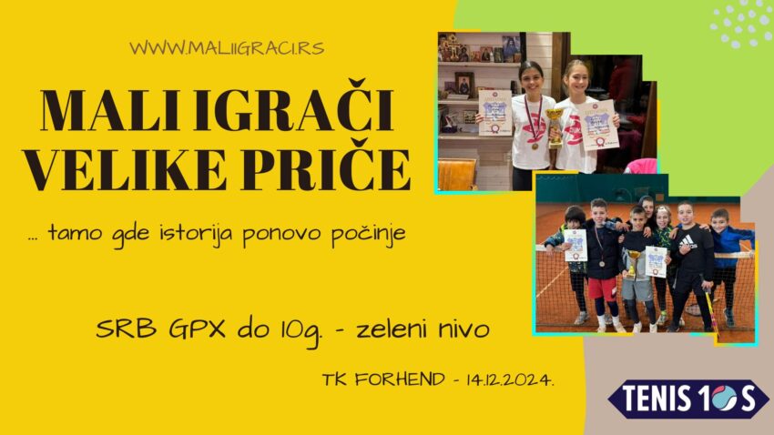 Anđela i Vanja najbolji na SRB GPX za devojčice i dečake do 10g. (zeleni nivo) – TK Forhend, Beograd, 14.12.2024.