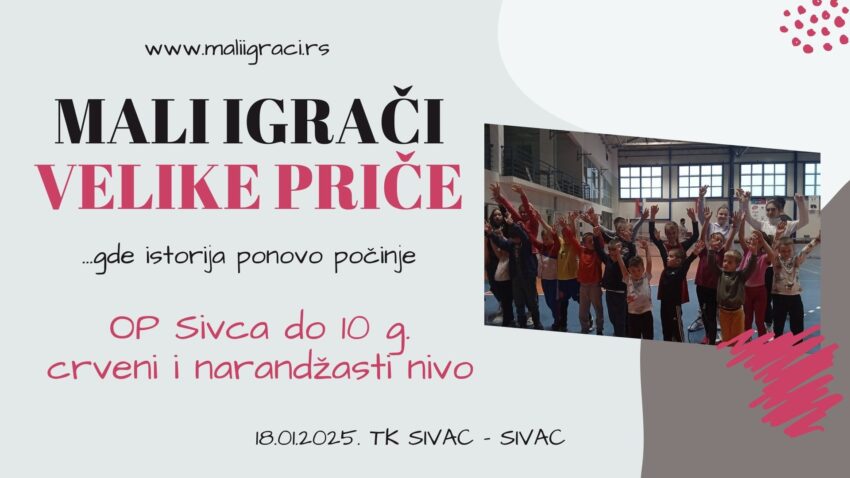 Odigrano je OP Sivca (crveni i naradžasti nivo) – dečaci i devojčice – TK Sivac, Sivac 18.01.25.