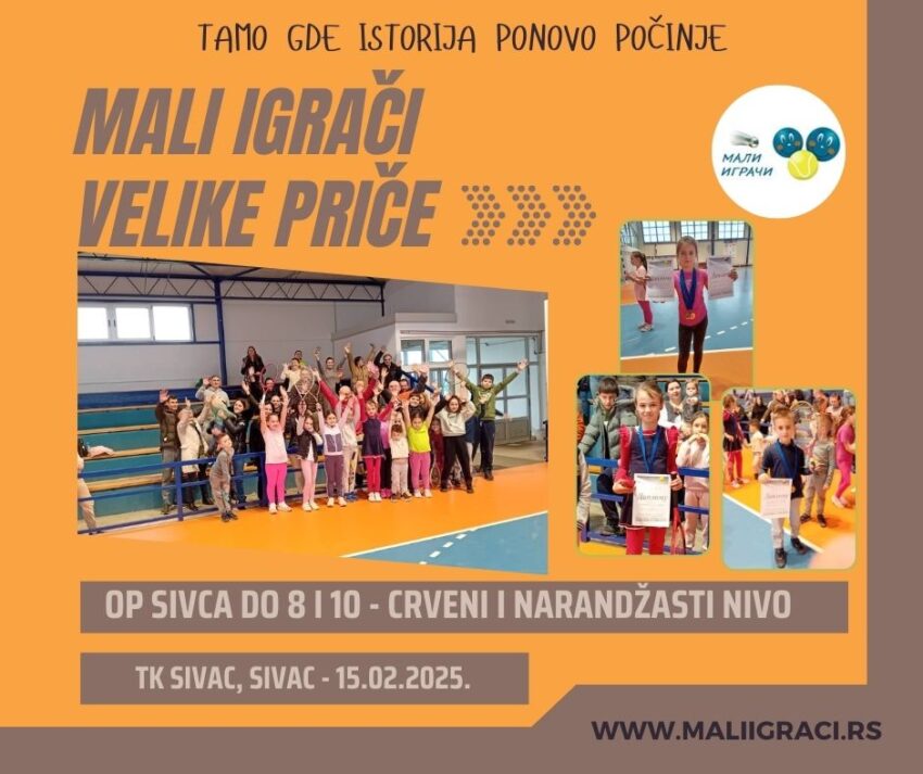 Odigrano je OP Sivca (crveni i naradžasti nivo) – dečaci i devojčice – TK Sivac, Sivac 15.02.25.