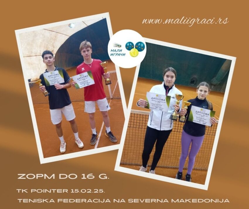 Matej i Anastasija najdobri na ZOP na Makedonija – juniori i juniorki do 16 g. – TK Pointer, Skopje 15.02.25.
