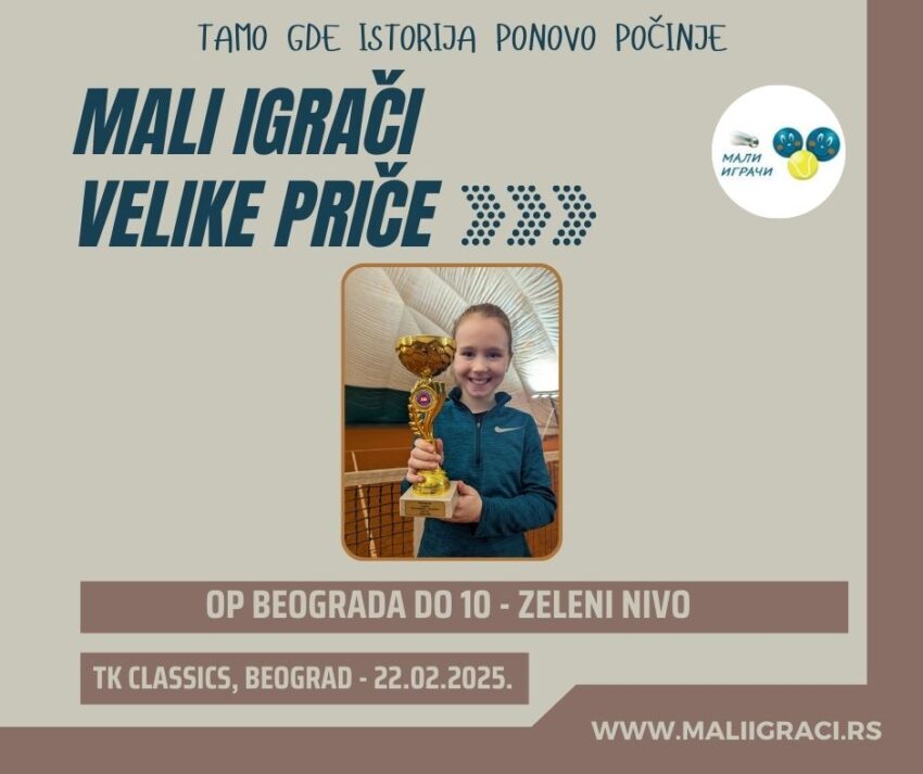 Jelena najbolja na SRB GPX za devojčice do 10g. (zeleni nivo) – TK Classics, Beograd, 22.02.2025.
