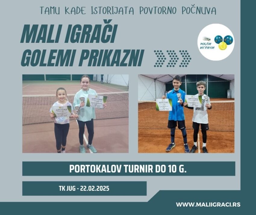 Simeon i Jana najdobri na Portokalov turnir – momčinja i devojčinja do 10 g. – TK Jug, Skopje 22.02.25.