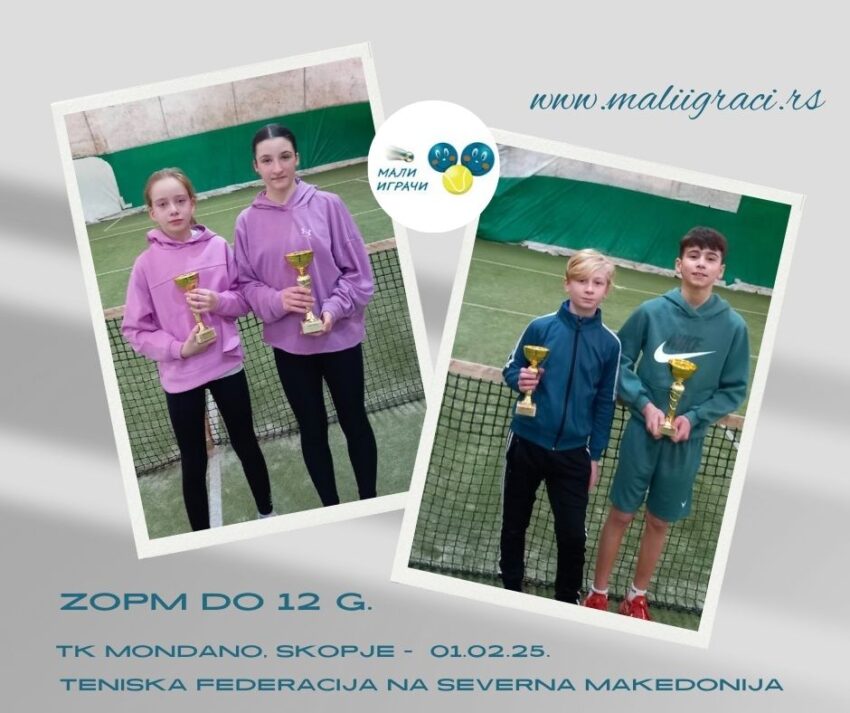 Tomi i Vedrana najdobri na ZOP na Makedonija – momčinja i devojčinja do 12 g. – TK Mondano, Skopje 01.02.25.