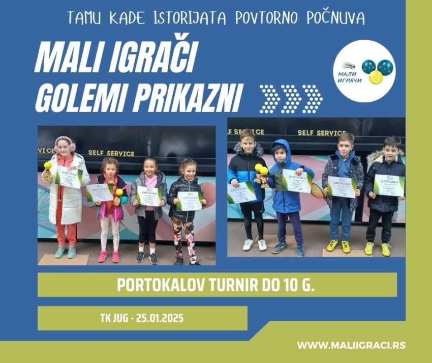 Ognen i Jana najdobri na Portokalov turnir  – momčinja i devojčinja do 10 g. – TK Jug, Skopje 25.01.25.