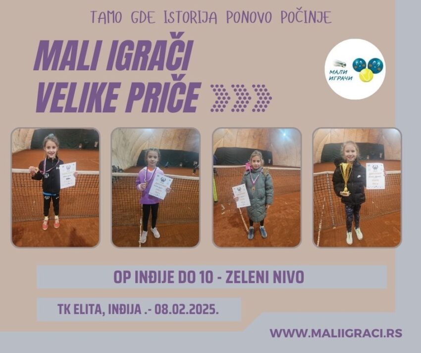 Jelena najbolja na OP Inđije do 10 g. (zeleni nivo) – devojčice – TK Elita 2018, Inđija – 15.02.2025