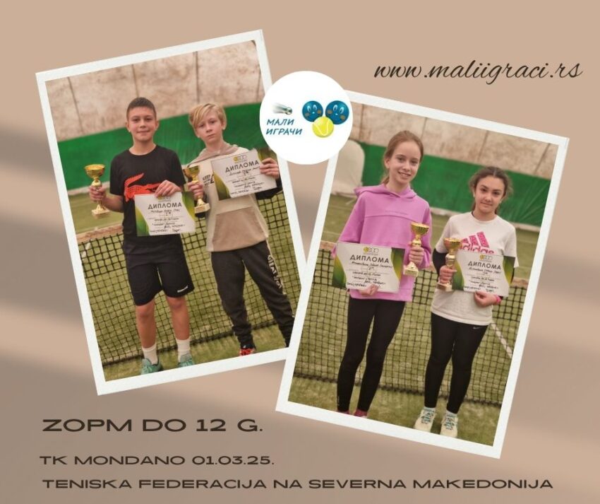 Kalin i Simona najdobri na ZOP na Makedonija – momčinja i devojčinja do 12 g. – TK Mondano, Skopje 01.03.25.