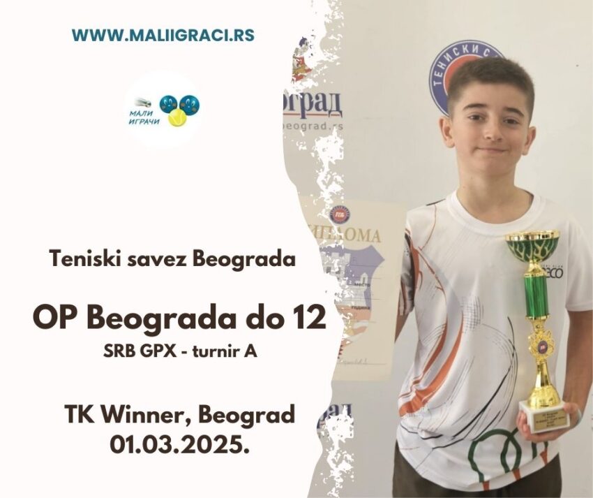 Stefan najbolji na SRB GPX (A turnir) za dečake do 12 g. – TK Winner, Beograd, 01.03.2025.
