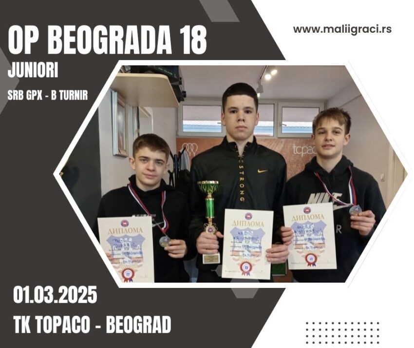 Krsto najbolji na SRB GPX (B turnir) za juniore do 16 g. – TK Topaco, Beograd, 01.03.2025.