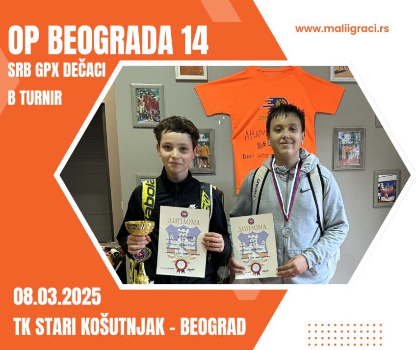Vanja najbolji na SRB GPX (B turnir) za dečake do 14 g. – TK Stari Košutnjak, Beograd, 08.03.2025.