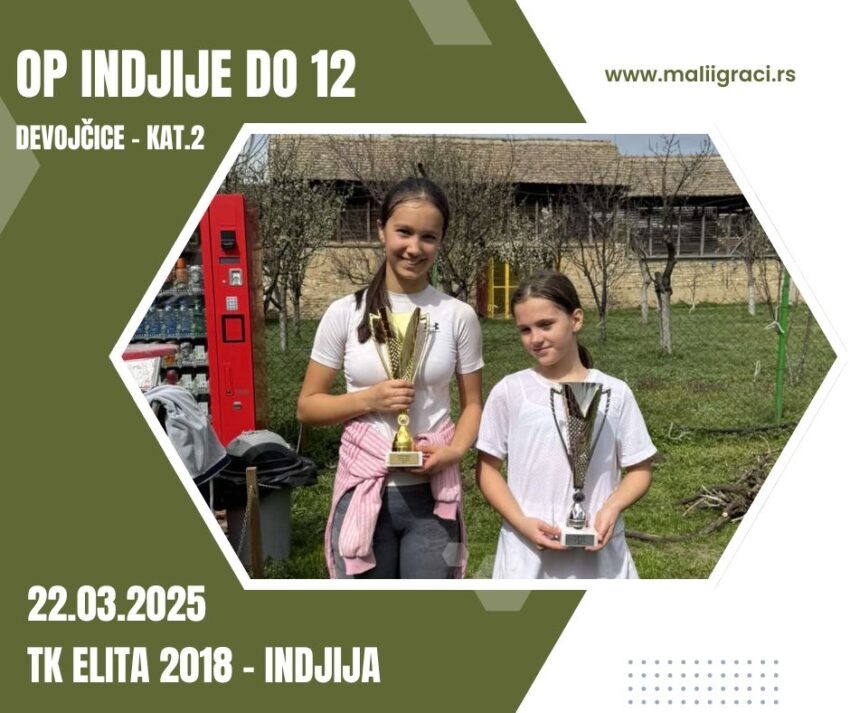 Latika najbolja na OP Inđije do 12 g. (kat.2) – devojčice – TK Elita 2018, Inđija – 22.03.2025