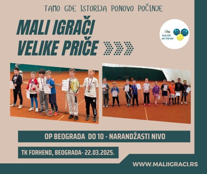 OP Beograda do 10 g. (narandžasti nivo) – dečaci i devojčice – TK Forhend, Beograd – 22.03.2025.