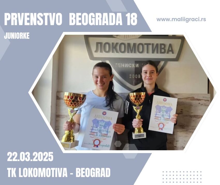 Mina najbolja na Prvenstvu Beograda – juniorke do 18 g. (kat.B) – TK Lokomotiva, Beograd – 22.03.2025.