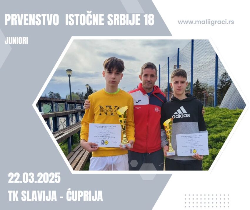 Luka najbolji na Prvenstvu Istočne Srbije – juniori do 18 g. (kat. B) – TK Slavija, Ćuprija – 22.03.2025.