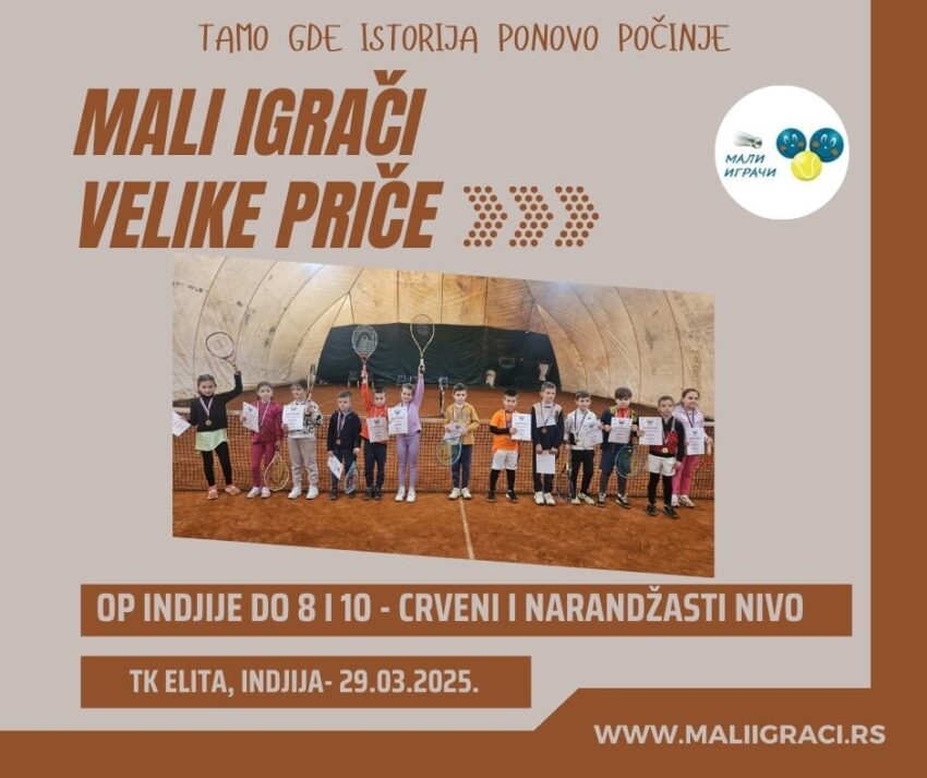 OP Inđije do 8 i 10 g. (crveni i narandžasti nivo) – dečaci i devojčice – TK Elita 2018, Inđija – 29.03.2025.