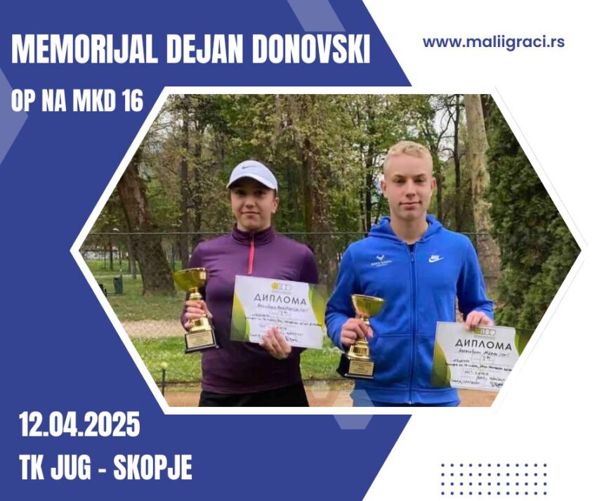 Marko i Anastasija najdobri na Memorijalot Dejan Donovski – OP na Makedonija do 16g. – juniori i juniorki, TK Jug, Skopje 12.04.2025