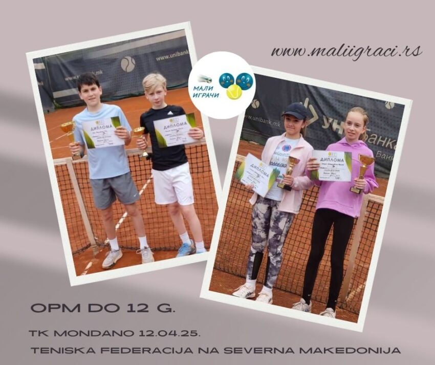Oleg i Jovana najdobri na OP na Makedonija do 12g. – momčinja i devojčinja, TK Mondano, Skopje 12.04.2025