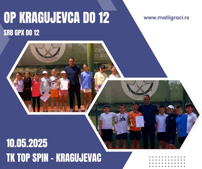 Vasilije i Ljubica najbolji na OP Kragujevca do 12 g. – SRB GPX – devojčice i dečaci – TK Top spin, Kragujevac – 10.05.2025