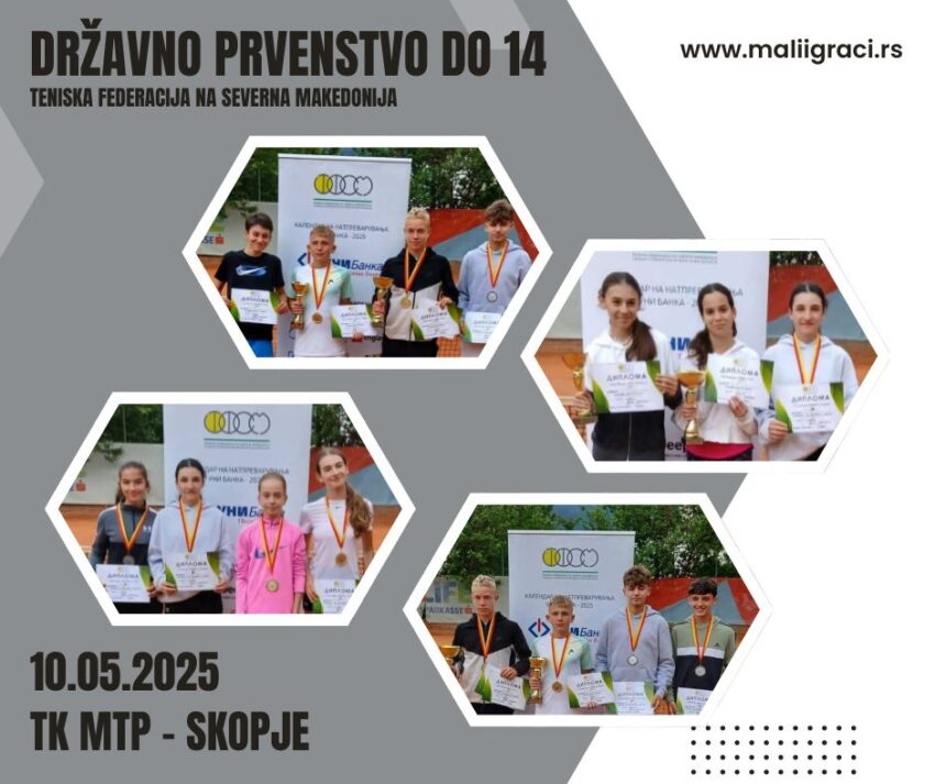 Marko i Ivana najdobri na Državnoto prvenstvo na Makedonija do 14 g. za momčinja i devojčinja – TK MTP, 10.05.2025.