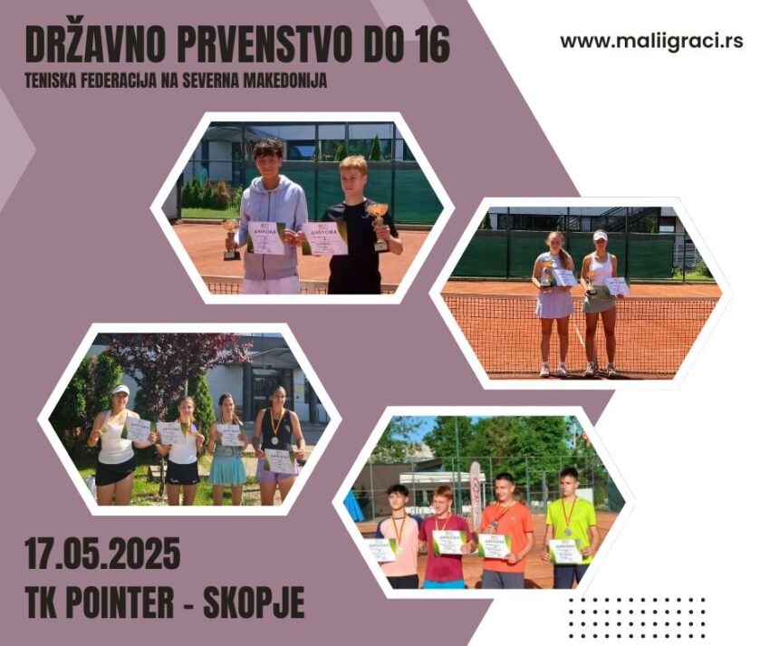 Matej i Sara najdobri na Državnoto prvenstvo na Makedonija do 16 g. za juniori i juniorki – TK Pointer, 17.05.2025.