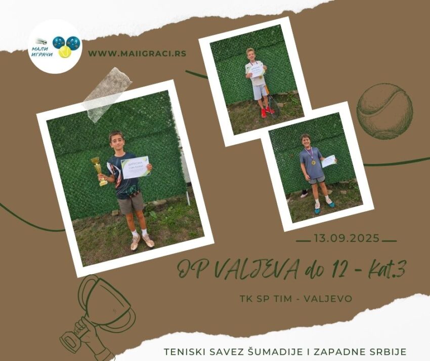 Stefan najbolji na OP Valjeva SRB GPX – 12 g. (kat.3) – dečaci – TK SP- TIM, Valjevo 13.09.25.