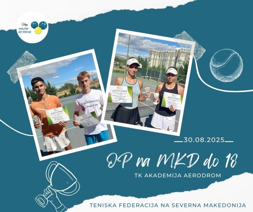 Ana i Matej najdobri na OP na Makedonija do 18 g. – juniorki i juniori, TK Akademija Aerodrom, Skopje 30.08.2025.