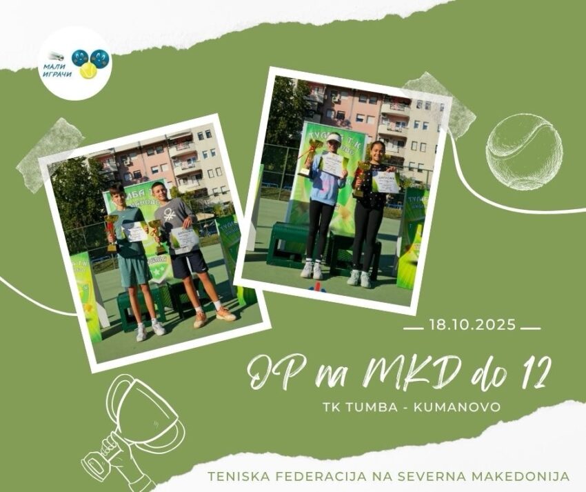 Tomi i Ticiana najdobri na OP na Makedonija do 12g. – devojčinja i momčinja, TK Tumba, Kumanovo 18.10.25