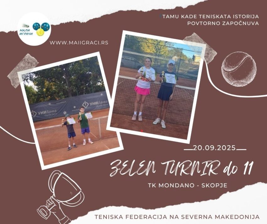 Kosta i Jana najdobri na Zelen turnir – momčinja i devojčinja do 11 g. – TK Mondano, Skopje – 20.09.25.