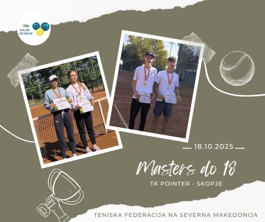 Kristijan i Teona najdobri na Masters turnirot do 18 godini – juniori i juniorki – 18.10.25 – TK Pointer, Skopje