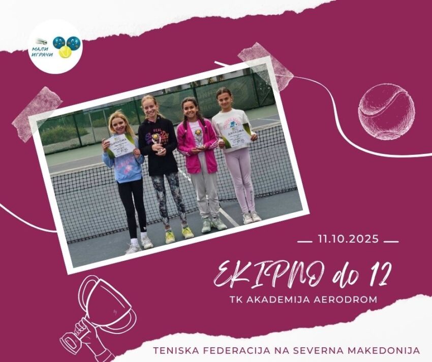 Ekipite na Mondano 1 i Akademija 1 najdobri na Ekipnoto prvenstvo do 12g. – devojčinja i momčinja, TK Akademija, Skopje 11.10.25.