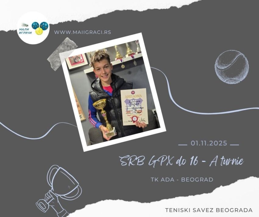 Dimitrije najbolji na SRB GPX za juniore do 16 g. – A turnir – TK Ada, Beograd – 01.11.2025.