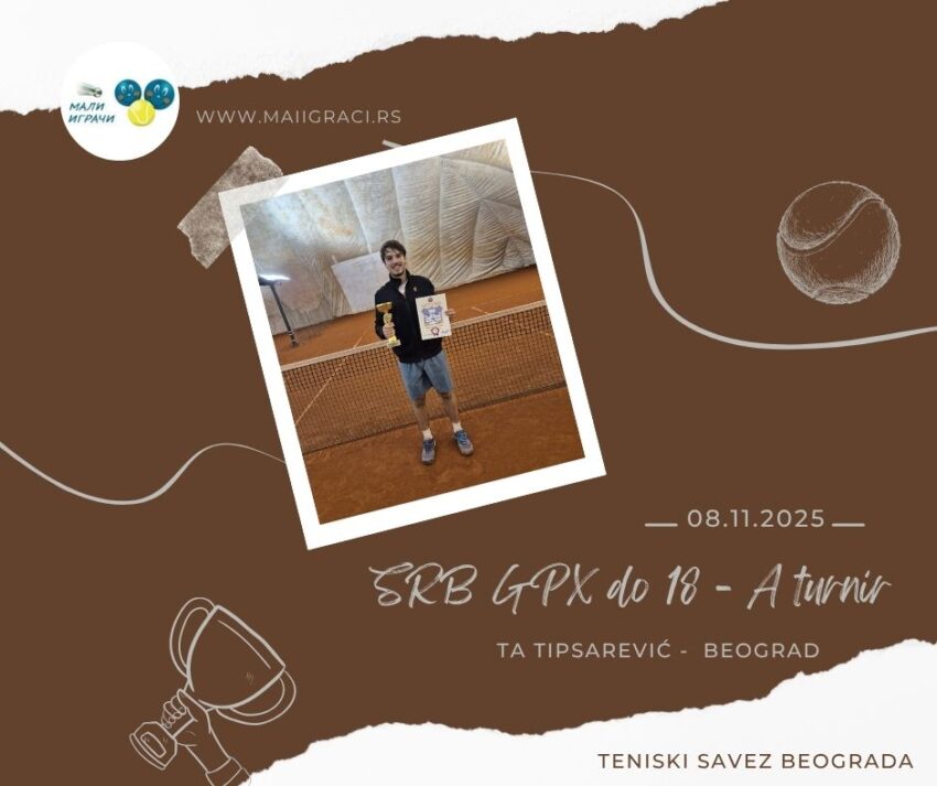 Miloš najbolji na SRB GPX za juniore do 18 g. – A turnir – TA Tipsarević, Beograd – 08.11.2025.