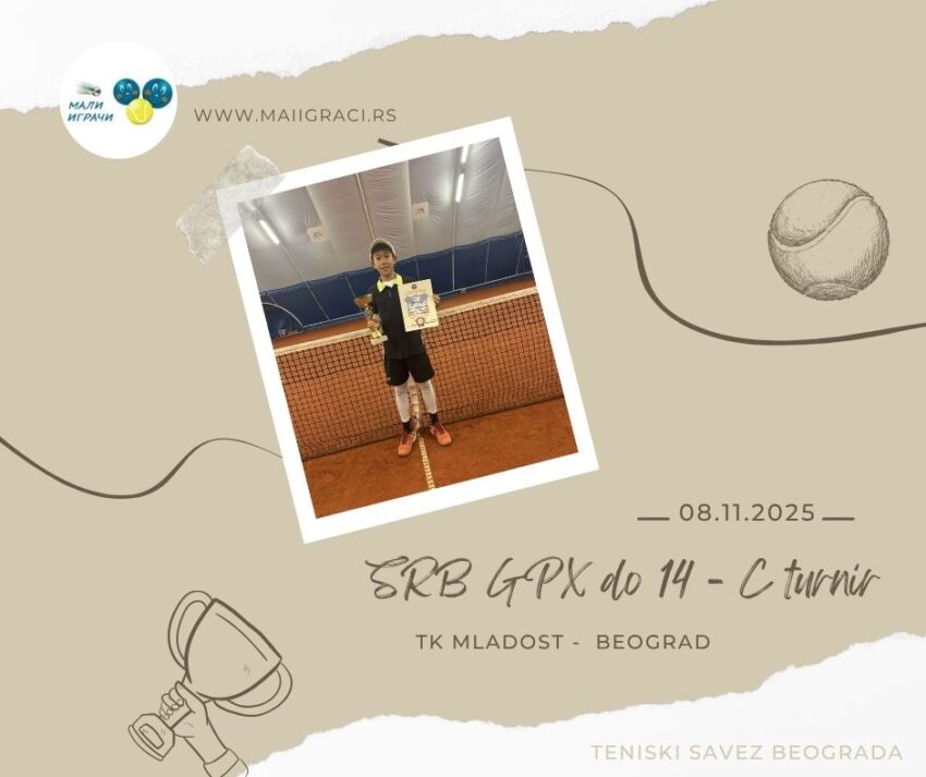 Yan najbolji na SRB GPX za dečake do 14 g. – C turnir – TK Mladost, Beograd – 08.11.2025.