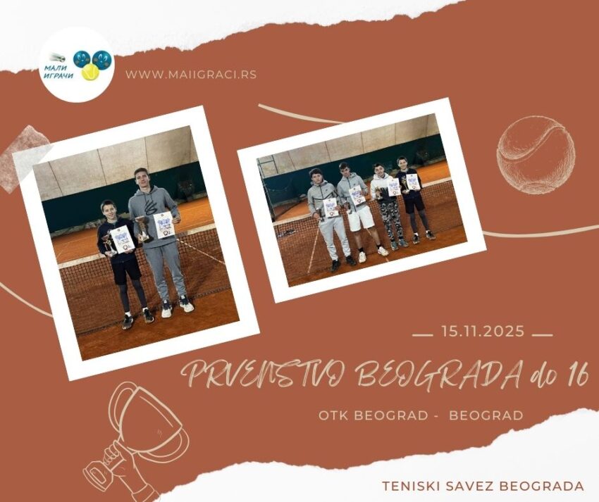 Vasileios najbolji u singlu, Jovan i Petar u dublu na  Prvenstvu Beograda za juniore do 16 g. – OTK Beograd, Beograd, 15.11.2025.