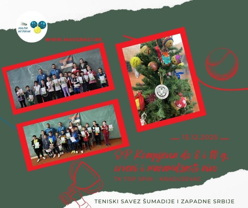 OP Kragujevca do 8 i 10 g. (crveni i narandžasti nivo) – devojčice i dečaci – TK Top spin, Kragujevac – 13.12.2025