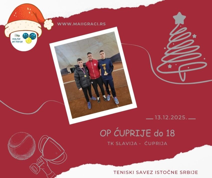 Filip najbolji na OP Ćuprije – juniori do 18 g. (kat.3) – TK Slavija, Ćuprija – 13.12.2025.