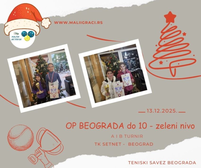 Darina i Zoja najbolje na OP Beograda za devojčice do 10 g. (zeleni nivo) – turnir A i B – TK Setnet, Beograd, 13.12.2025.