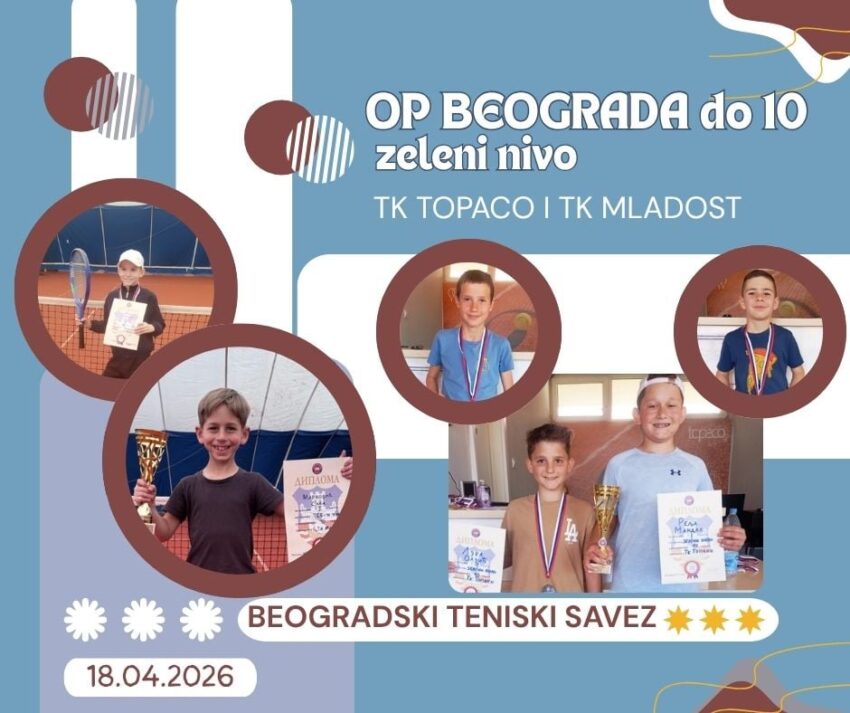 Relja i Sava najbolji na SRB GPX za dečake do 10 g. (zeleni nivo) – TK Topaco i TK Mladost, Beograd – 18.04.2026.